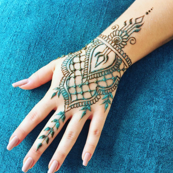 Glitter and Colored Mehndi Designs