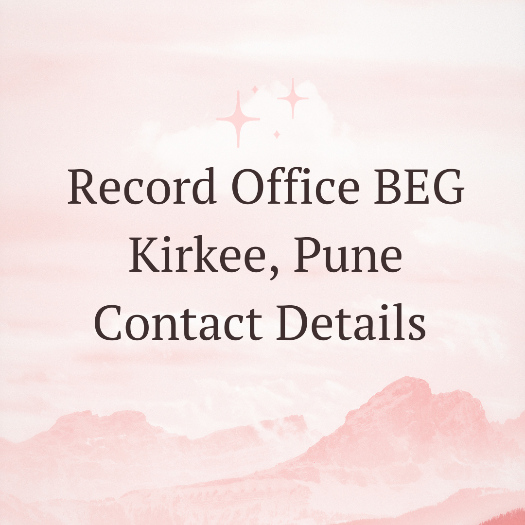 Record Office BEG Kirkee Pune